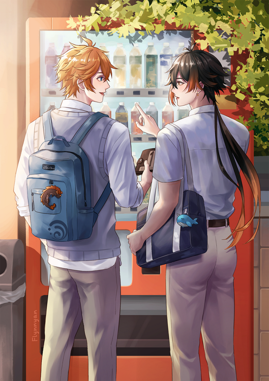 Childe &amp; Zhongli Highschool AU 💧✨